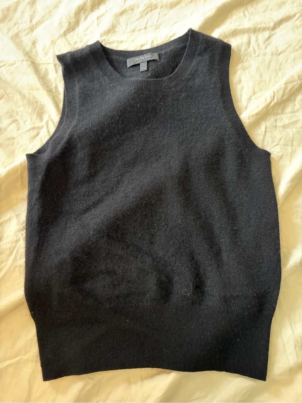 Vintage Saks Black Cashmere Vest